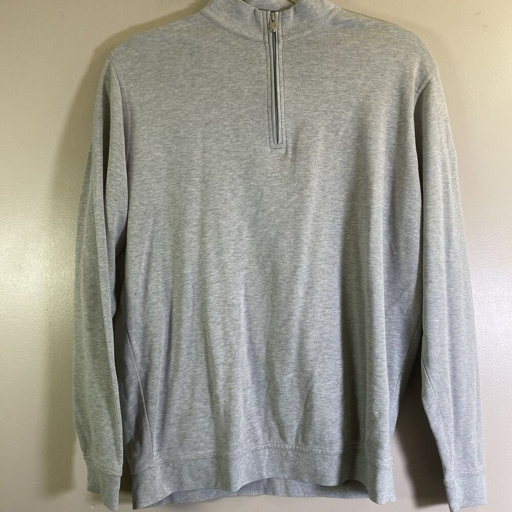 Peter Millar Quarter Zip Pullover Mens XL Gray Heathered Crown Comfort ME0K40